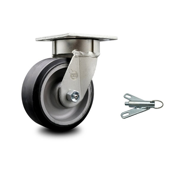 5 Inch Kingpinless Rubber on Aluminum Wheel Swivel Caster with Swivel Lock SCC